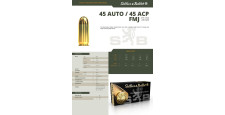BOITE DE 50 CARTOUCHES SELLIER BELLOT CAL.45ACP FMJ 230GRS - CATEGORIE B