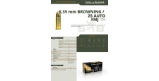 BOITE DE 50 CARTOUCHES SELLIER BELLOT CAL. 25ACP / 6.35BROWNING FMJ 50GRS - CATEGORIE B