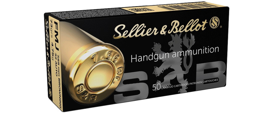 BOITE DE 50 CARTOUCHES SELLIER BELLOT CAL. 32ACP / 7.65BROWNING FMJ 73GRS - CATEGORIE B
