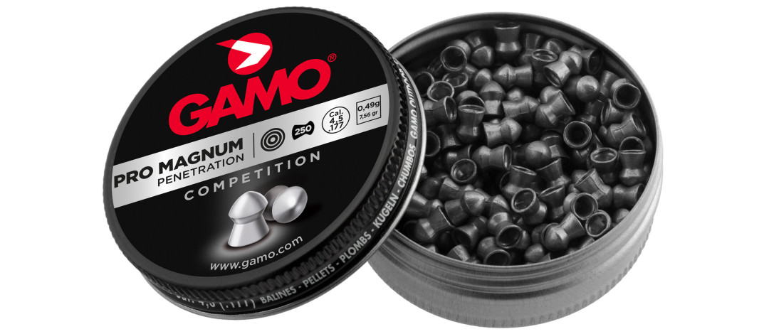 BOITE DE 250 BALLES A AIR GAMO PLOMBS SPÉCIAL TIR DE PRÉCISION TÊTE ARRONDIE CAL.4.5 PRO MAGNUM COMPETITION