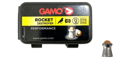 BOITE DE 100 BALLES A AIR PLOMBS GAMO TÊTE RONDE CUIVRÉE CAL.5.5 ROCKET DESTROYER
