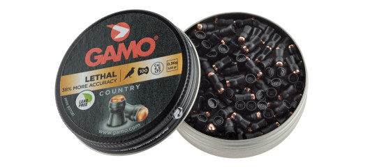 BOITE DE 100 BALLES A AIR POLYMERE GAMO TÊTE RONDE CUIVRÉE CAL.4.5 LETHAL COUNTRY