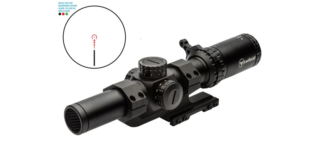 LUNETTE AQUISITION RAPIDE TIR FIREFIELD RAPIDSTRIKE 1-6x24 AVEC MONTAGE SPORT CANTILEVER