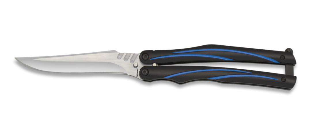 Couteau papillon Sporting Blue manche aluminium et lame de 10cm