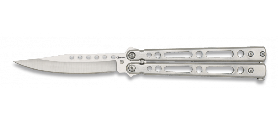 Couteau papillon tout acier avec lame de 10cm