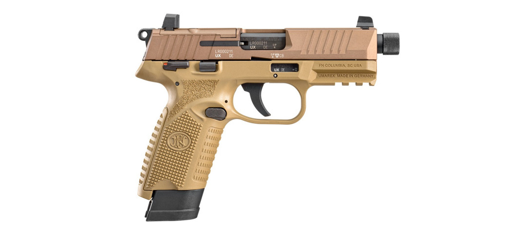 PISTOLET FN HERSTAL 502 TACTICAL FDE CAL.22LR FILETÉ - CATEGORIE B