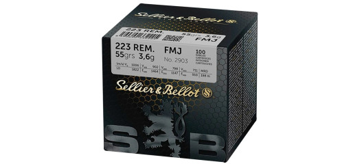 BOITE DE 100 CARTOUCHES SELLIER BELLOT CAL.223REM FMJ 55GRS - CATEGORIE B