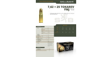 BOITE DE 50 CARTOUCHES SELLIER BELLOT CAL. 7.62x25 TOKAREV FMJ 85GRS - CATEGORIE B