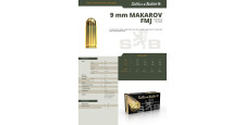 BOITE DE 50 CARTOUCHES SELLIER BELLOT CAL. 9x18 MAKAROV FMJ 95GRS - CATEGORIE B