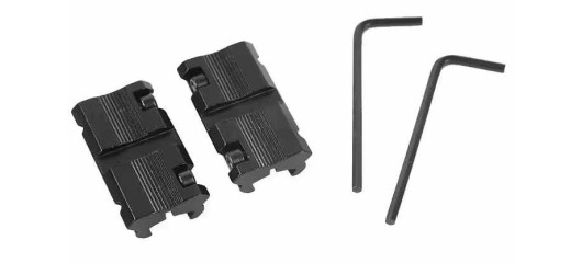 PAIRE D'ADAPTATEURS CONVERTISSEURS RAILS 11MM EN 22MM AVEC VERROUILLAGES