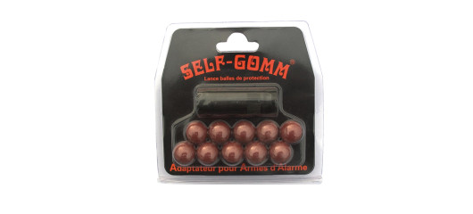 ADAPTATEUR POUR ARME D'ALARME FILETAGE M10x1.5 + 10 PROJECTILES SELF GOMM