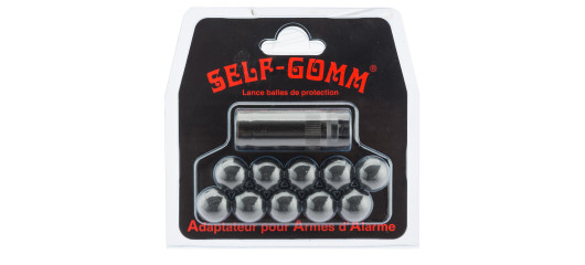 ADAPTATEUR POUR ARME D'ALARME FILETAGE M10x100 + 10 PROJECTILES SELF GOMM