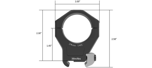 MONTAGE LUNETTE  ARKEN HALO Ti Ø34mm PROFILE HAUT WEAVER/PICATINNY