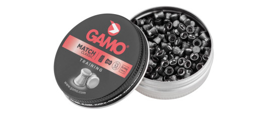BOITE DE 500 BALLES A AIR PLOMBS GAMO TÊTE PLATE CAL.4.5 MATCH CLASSIC TRAINING