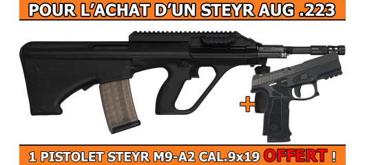 OFFRE STEYR - PACK PROMO STEYR AUG A3 Z QCB/SR FLAT TOP .223R + 1 PISTOLET STEYR M9-A2 CAL.9x19 OFFERT !