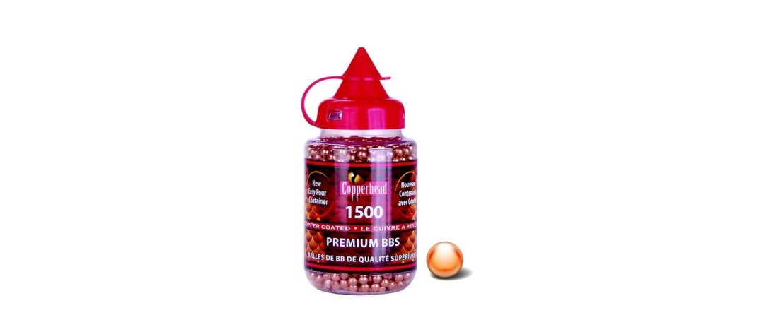 DESTO BB'S - BIBERON DE 1500 BILLES ACIER CUIVRÉ CROSMAN COPPERHEAD 4.5mm POUR AIRGUN