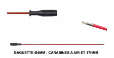 Baguette nettoyage acier gainé PVC pour carabines petit calibre 4,5mm / 17HMR