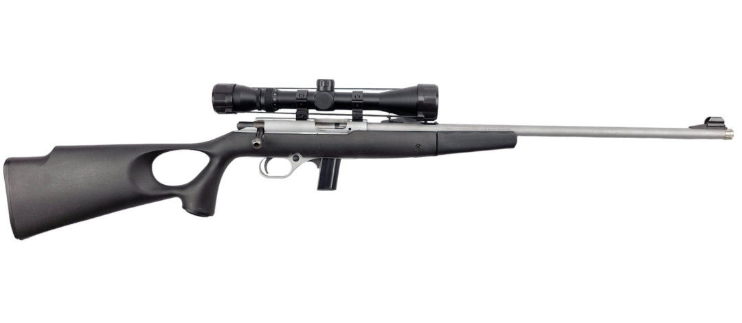 OCCASION - CARABINE MOSSBERG 802 PLINKSTER INOX 22LR + LUNETTE 3-9X40 + MODERATEUR NEUF