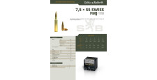 BOITE DE 50 CARTOUCHES SELLIER BELLOT CAL. 7.5x55 SWISS FMJ 174GRS